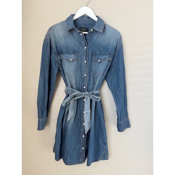 NWT - Pendleton Women's Chambray Pearl Snap-Front Shirt Dress Denim Size Medium - Picture 3 of 10